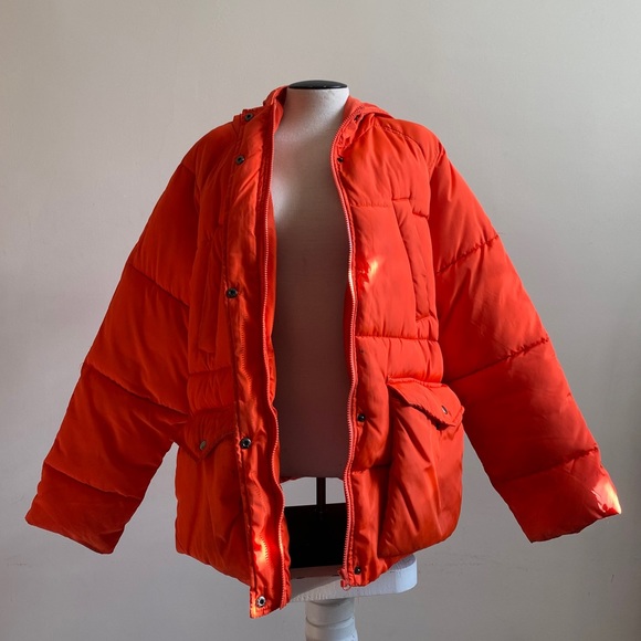 ASOS women’s winter jacket in neon Orange size 14 (XL) - Picture 6 of 11